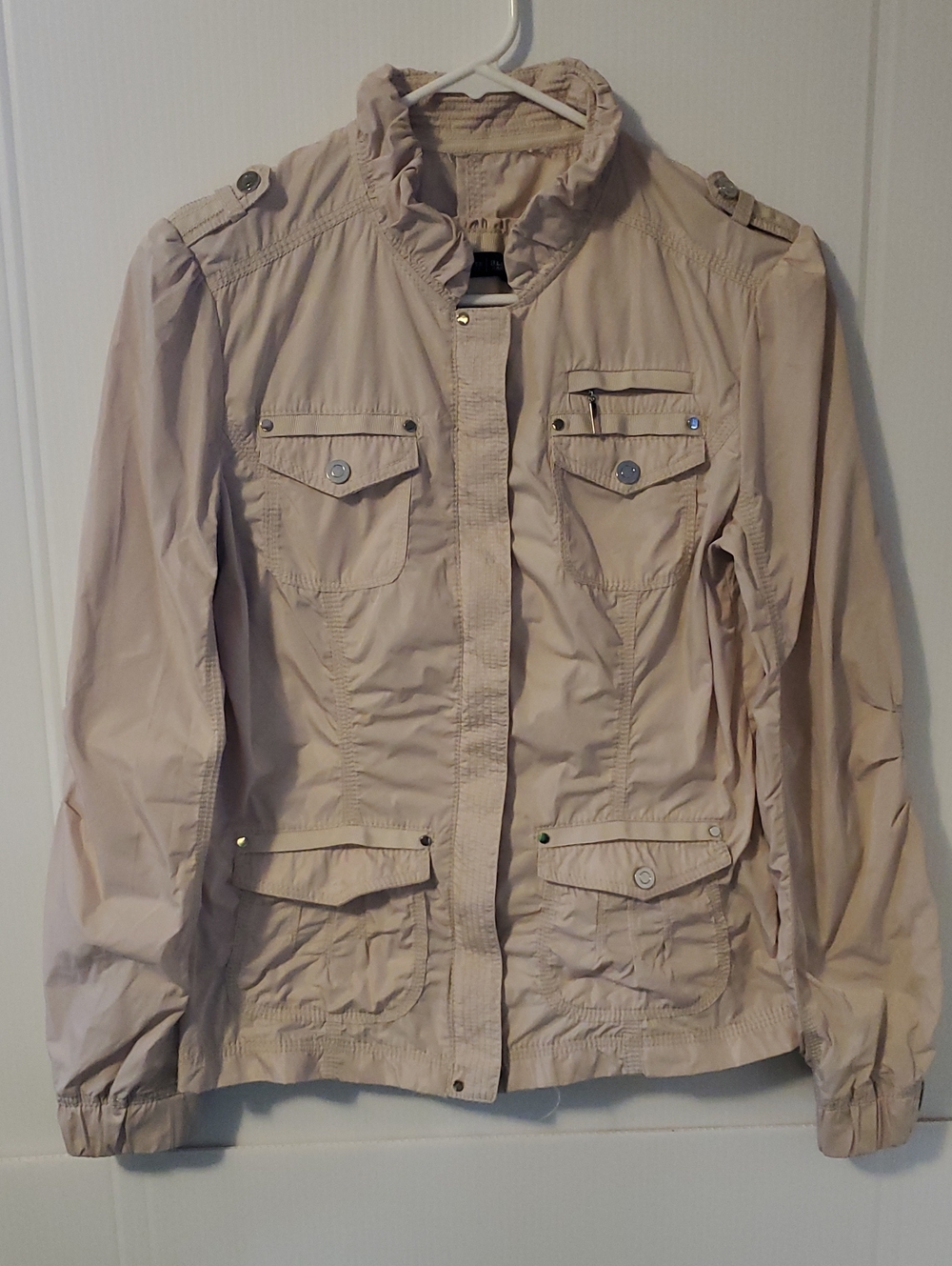 White House Black Market Beige Utility Jacket Size M